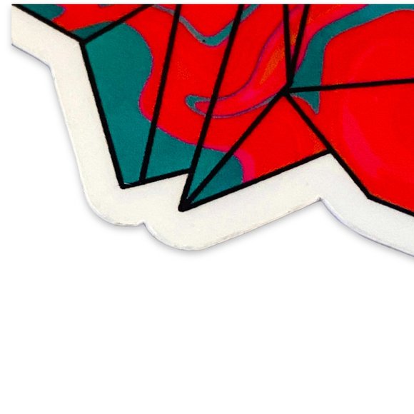 5/$15 Japanese Origami Crane Sticker Tie Dye Colorful Glossy Vinyl - Picture 4 of 8